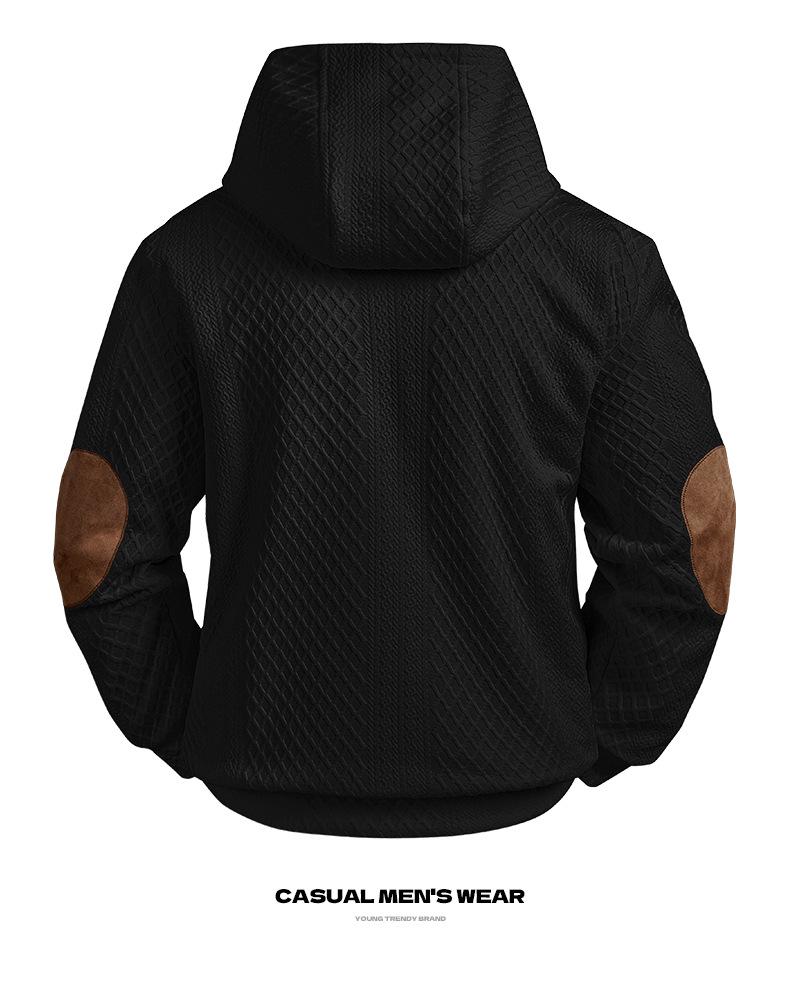 2026 Lente Heren Trendy Jacquard Gebreide Casual Hoodie