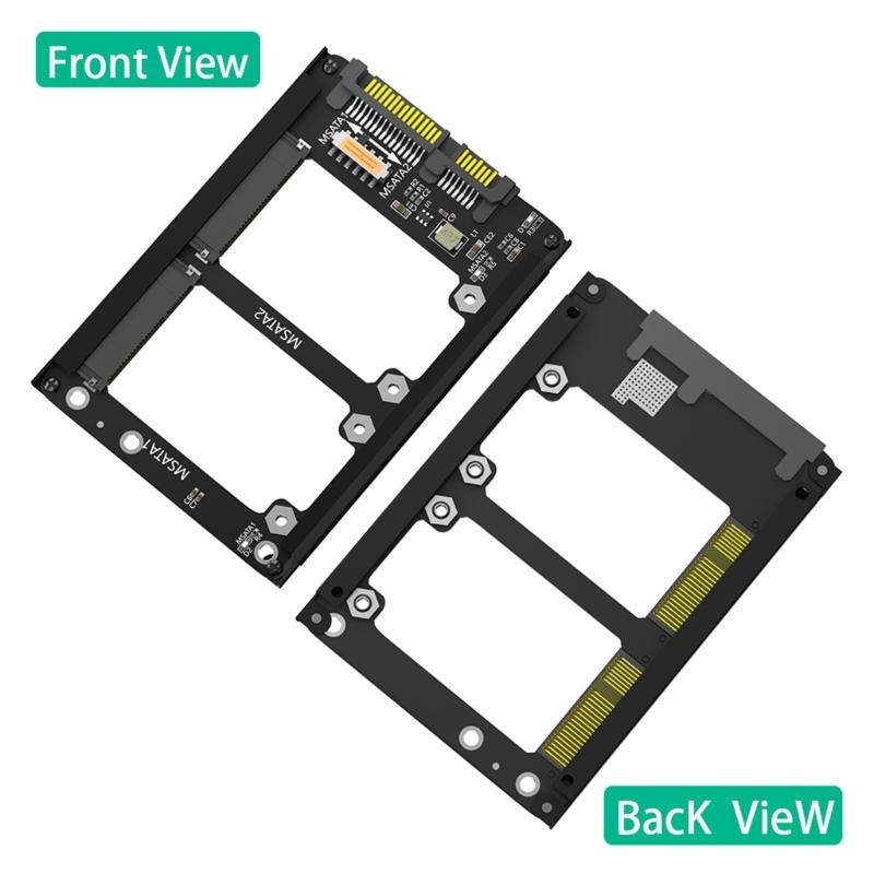 Metal Case Double mSATA SSDs To 2.5inch SATA3.0 6Gbps Adapter Card Socket mSATA to SATA3.0 Adapter Risers mSATA SSDs Adapter