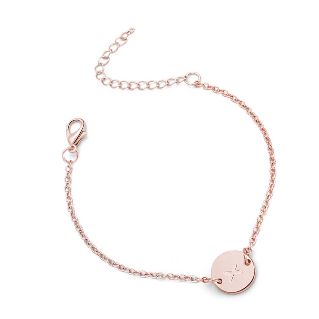 A-Z Chain Alphabet Wristband Bracelet Round Letters Pendant Lady Retro Bangles Girl Women Jewelry