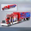 AAZF1 1:24 Amerikanische Schwerlastwagen-Anhänger Sound und Licht Pull-back Auto Kinderspielzeug Simulation Legierung Auto Modell Sammlung Ornament
