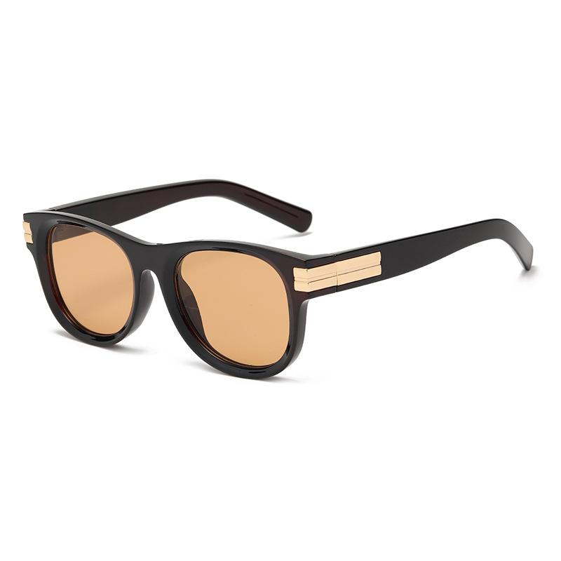 European and American retro metal leg sunglasses fashion square anti-ultraviolet sunglasses men's and women's high-end glasses