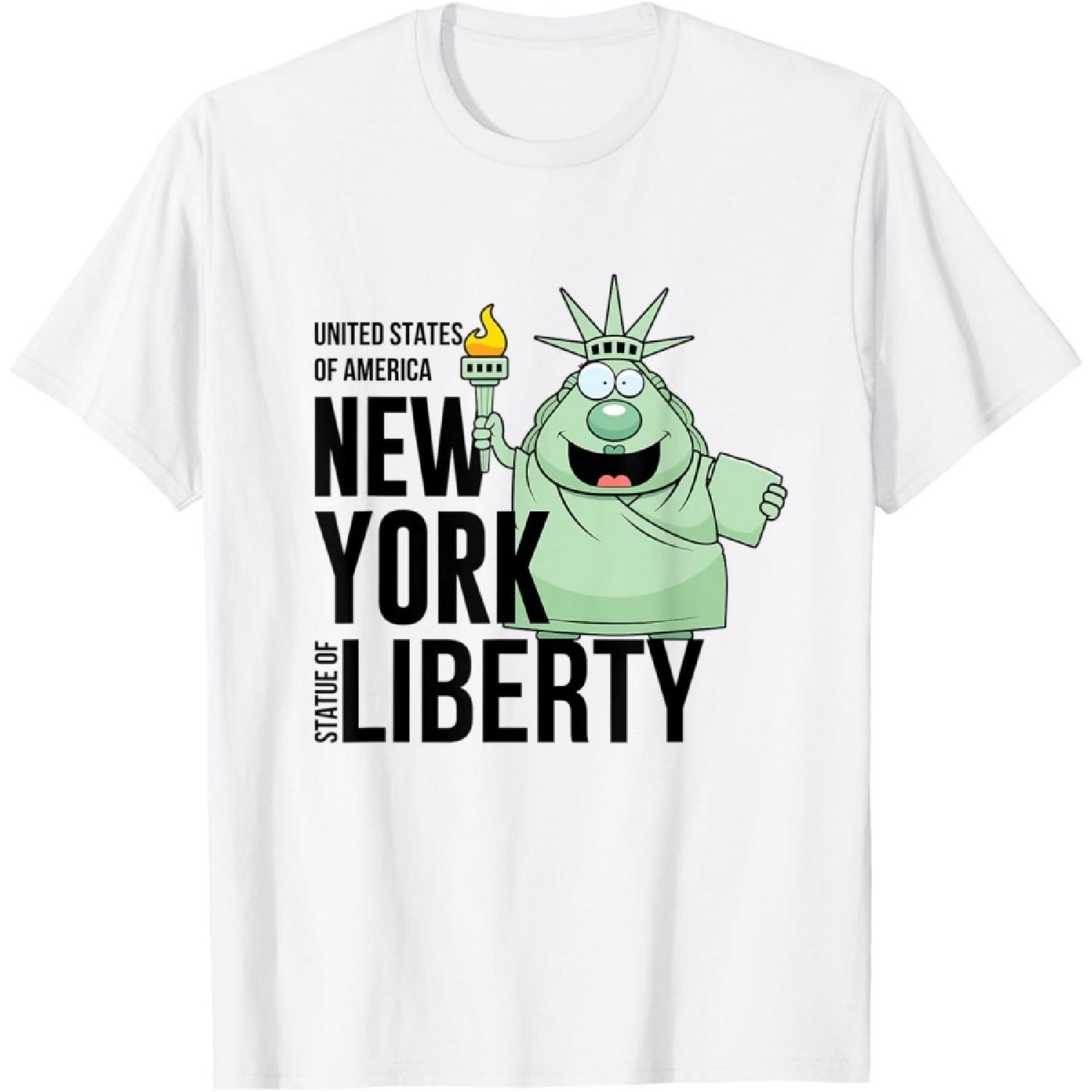 Funny Sarcastic USA New York Statue Of Liberty Cartoon Meme T-Shirt S
