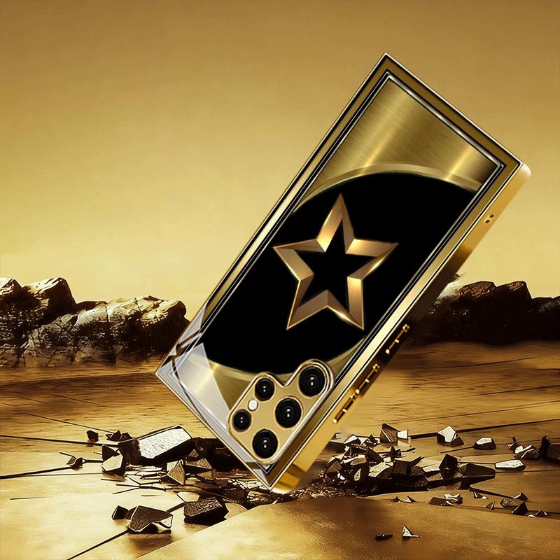 Husă nouă placată cu aur pentru telefon pentru Samsung Galaxy S26 Ultra S25 Plus S24 S23 S22 fe sticlă securizată Modele artistice cu textură
