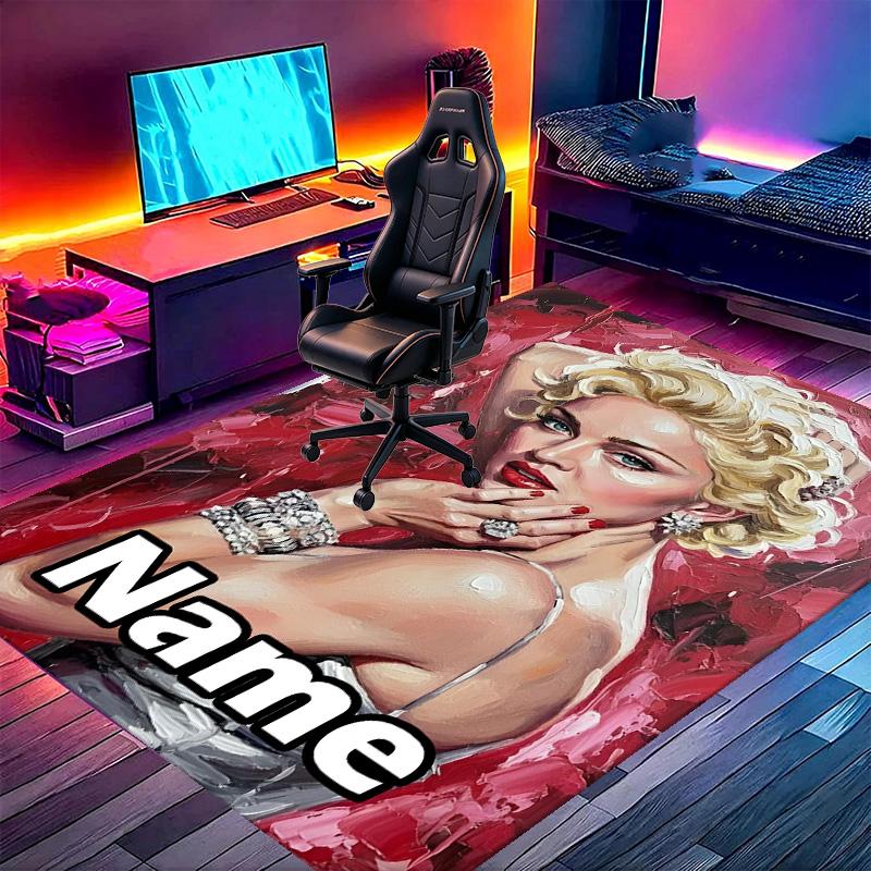 Custom Name Personalized Marilyn Monroe Print Carpet, Versatile Home Decor Rug, for Playroom, Apartment, Balcony, Entryway, Hallway Gift
