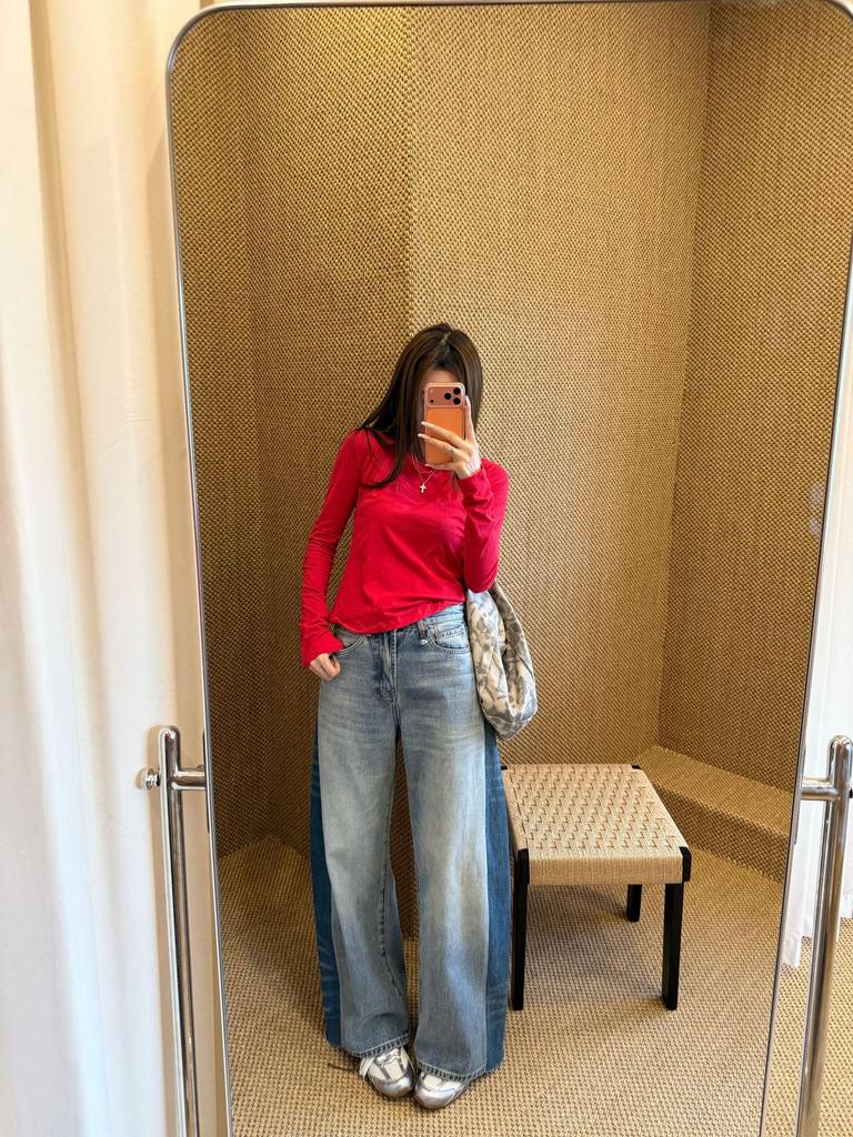 Nanyou T Row Wind Pure Cotton Layered Tank & Long Sleeve Set - Skin-Friendly, Versatile, Round Neck Women's Top