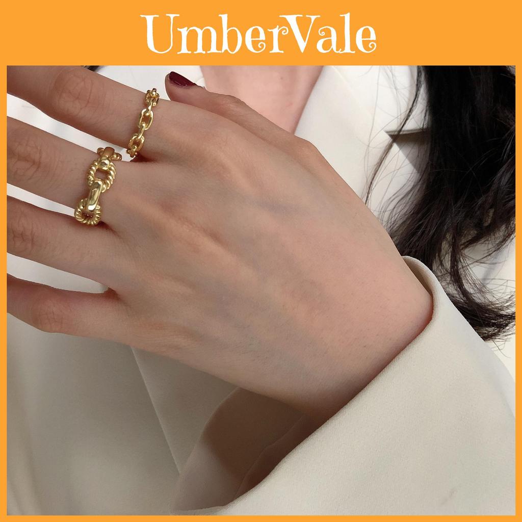 Trendy Korean Style Silver Ring Featuring Adjustable Chain Design In 925 Sterling Silver
