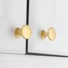 Homdiy 5 Pack Cabinet Knobs Gold Dresser Drawer Knobs - Brushed Brass Cabinet Pulls Kitchen Cabinet Hardware