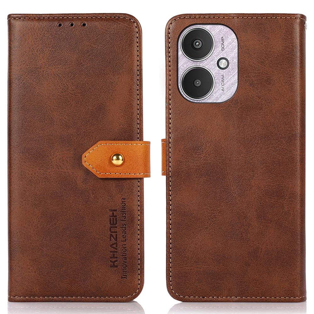 KHAZNEH For Xiaomi Redmi 13C 4G/13C 5G/Poco C65 4G/Poco M6 5G/13R 5G Case PU Leather Fully Wrapped Phone Cover
