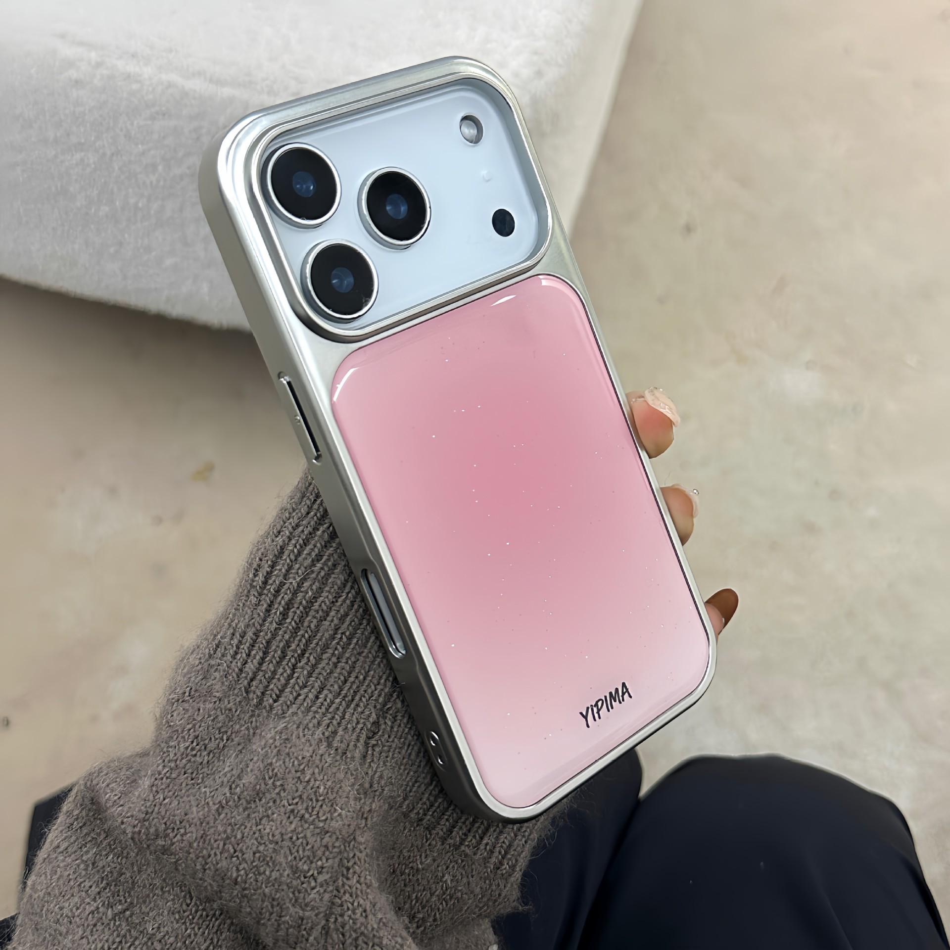 

Gradient Solid Apple Phone Case with Rocking Horse Lanyard, Compatible with iPhone 17/16 PRO/15/14P, Cartoon Anti-Drop Design. iPhone 15 Pro Max