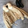 Torta superata giacca di pelle abbigliamento donna autunno e inverno nuovo pelliccia integrata pile ispessito piccolo corto