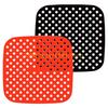 L8RE 2Pcs Reusable Silicone Air Frying Machine Liner Mat Nonstick Steamer Pad Baking Inner