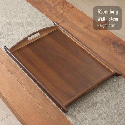 Walnut Wood Rectangular Serving Tray with Handles