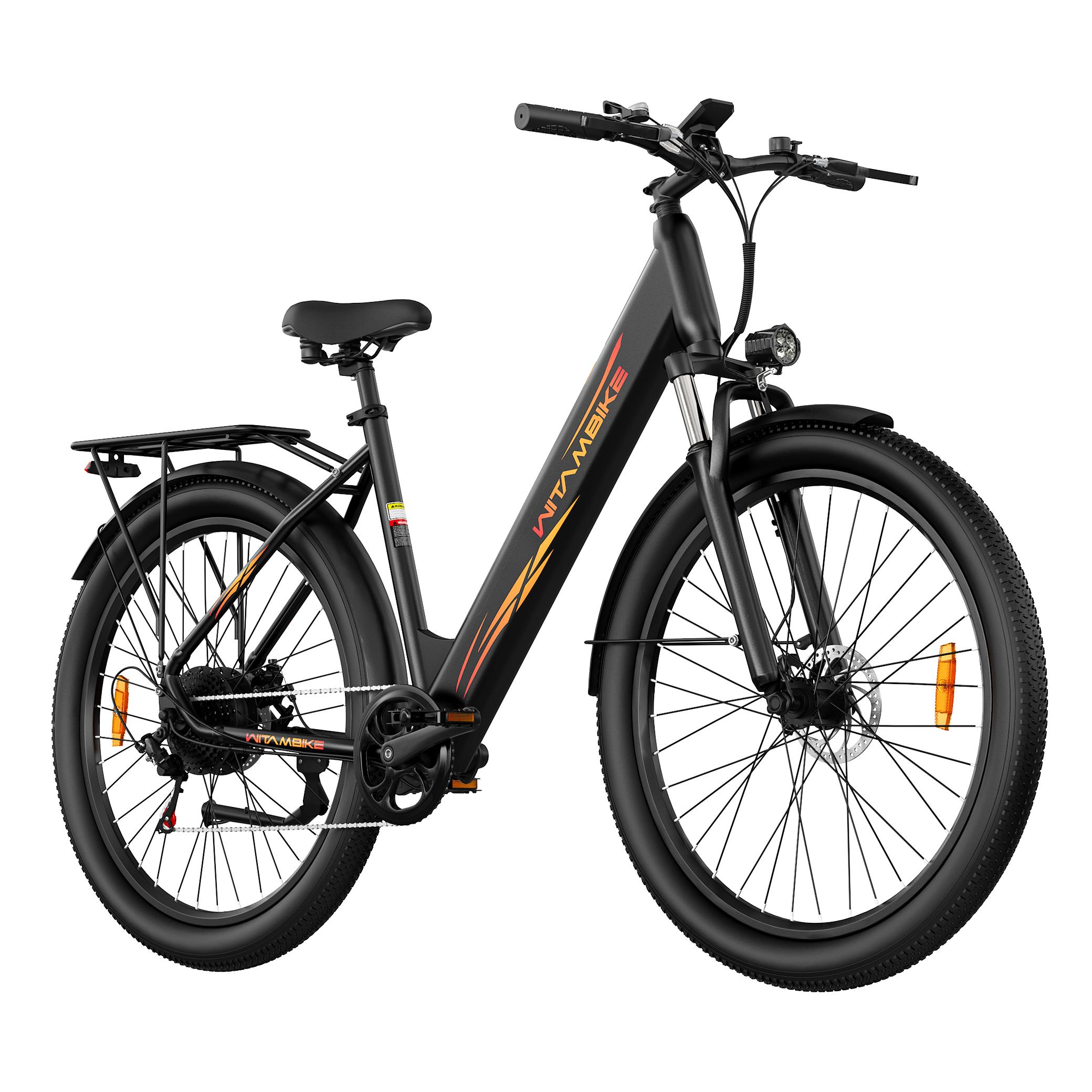 WITAMBIKE W28 Stads E-Bike – 250W Motor 36V 20Ah Verwijderbare Batterij zwart