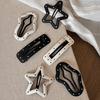 2Pcs Girl Hairpins Dot Print Star Cloud Shape Imitation Leather Hair Clips Non-Slip Stable BB Clips Hair Accessories