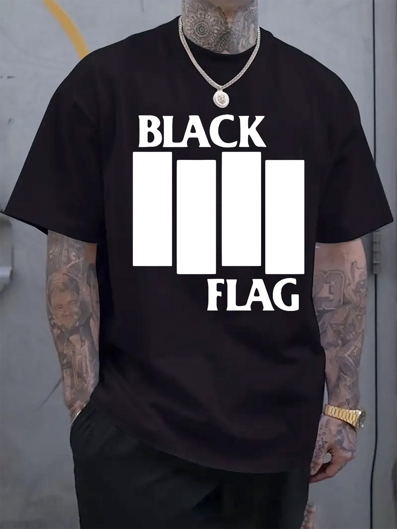 Футболка с коротким рукавом и принтом логотипа группы Black Flag - Светло-серый S