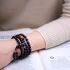 108 Beads Obsidian Chakra Bracelet Quadruple Mala Beads [Coai]