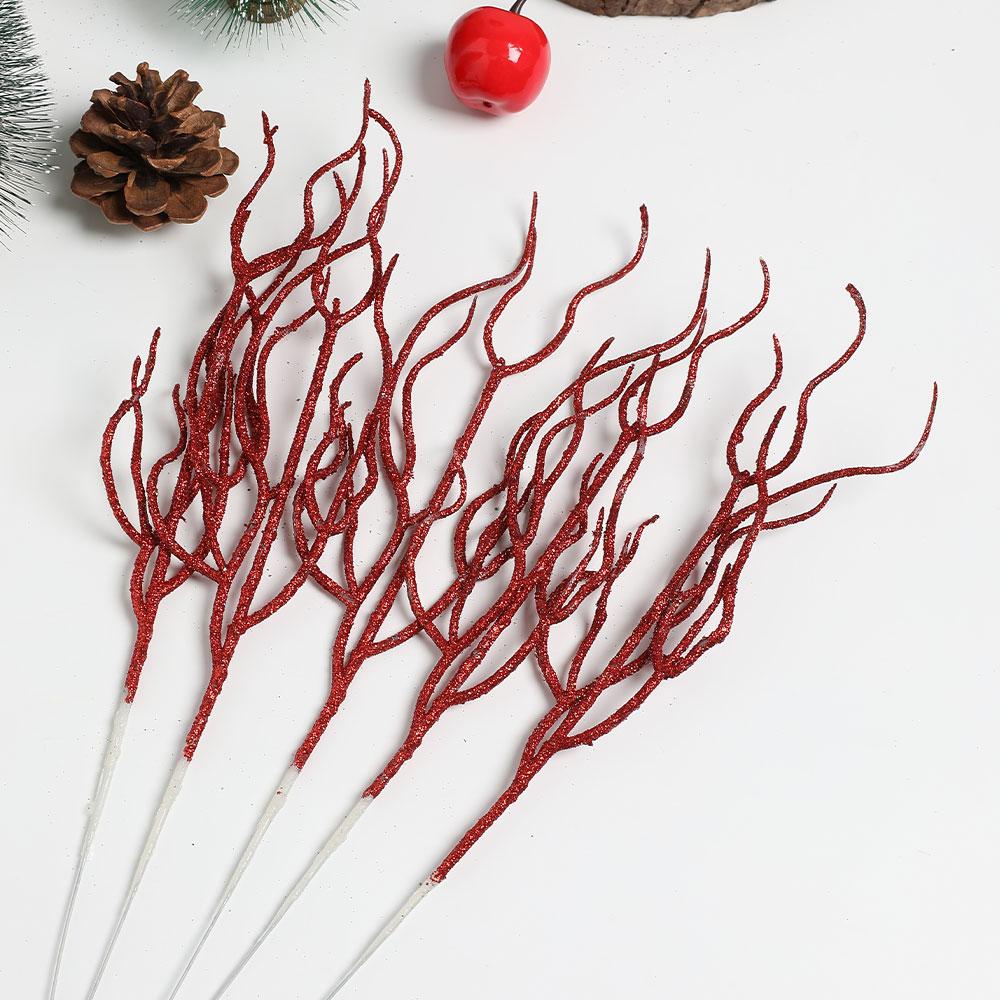 3/5Pcs Christmas Decorations Colored Branch Artificial Bouquet Xmas Tree Ornament Home Decor New Year Navidad 2025 Accessories