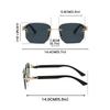 KAMMPT Lunettes de soleil carrées sans monture Homme Mode Dégradé Multicolore Décor Nuances Femme Tendance Chic Design Marque de Luxe Lunettes de soleil