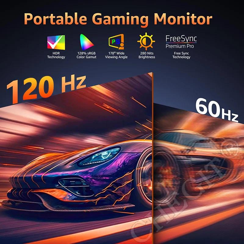 15.6/18.5 '' Portable Monitor 60/100Hz 1080P HDR With VESA Hole & Back bracket Laptop Extended Display for Mac Laptop PC Switch