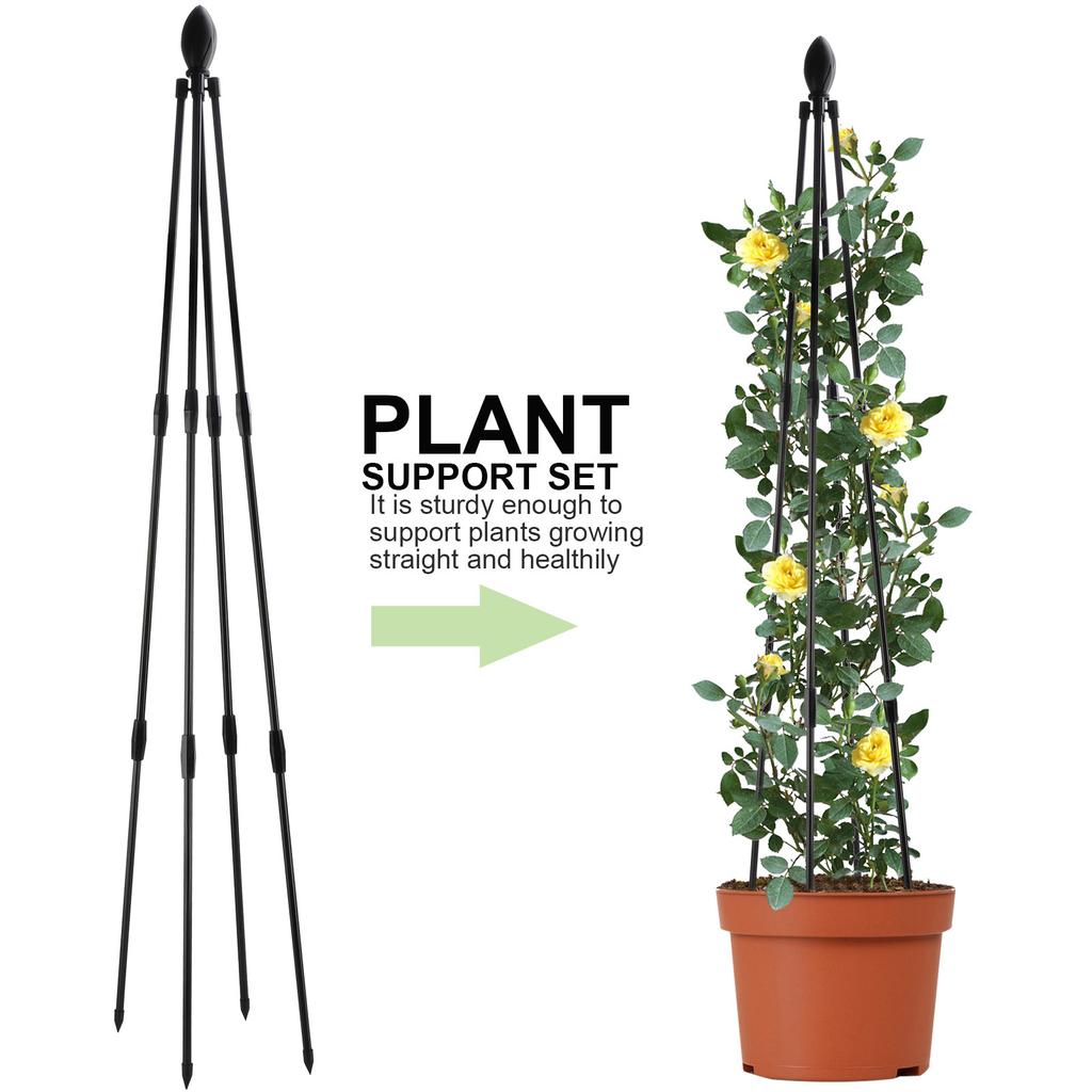 47.2in Garden Trellis for Climbing Plant Vertical Garden Outdoor Indoor Potted Plant Support Black