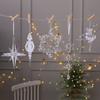 2PCS Acrylic Christmas Crystal Pendants Snowflake Wall Pendant Christmas Tree Ornaments DIY Indoor Outdoor Crystal Hanging