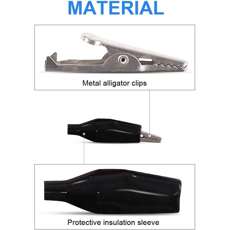20Pcs 1.1''/28mm Alligator Clips Crocodile Electrical Test Clamps Jumper Helper Color Protective Insulation Cover for Laboratory