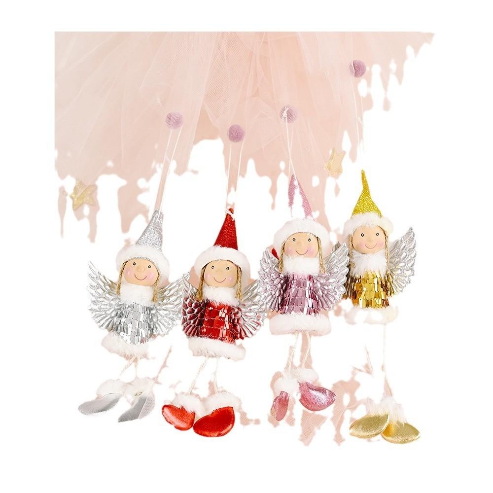 Christmas Angel Ornament With Glitter Wings Handmade For Holiday Decor Gift