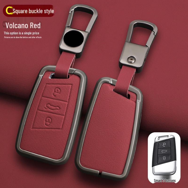 Volkswagen Key Case for Magotan, Passat, Tiguan, Sagitar, Tayron, CC, Lavida - Men's Car Key Shell with Buckle