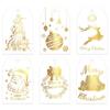 60pcs with Strings Paper Cards Labels Hot Stamping Process Paper Hanging Tags  Christmas Decoration