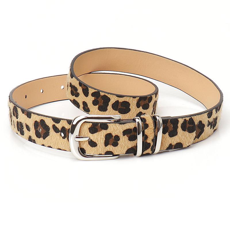 Leopard Print Double Circle Waist Belt - Women's PU Leather Versatile Accessory for Jeans and Dresses