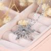 Silver Snowflake Pendant Necklace Rhinestone Crystal Winter Jewelry New Year Gift for Women Girls Fashion Accessory
