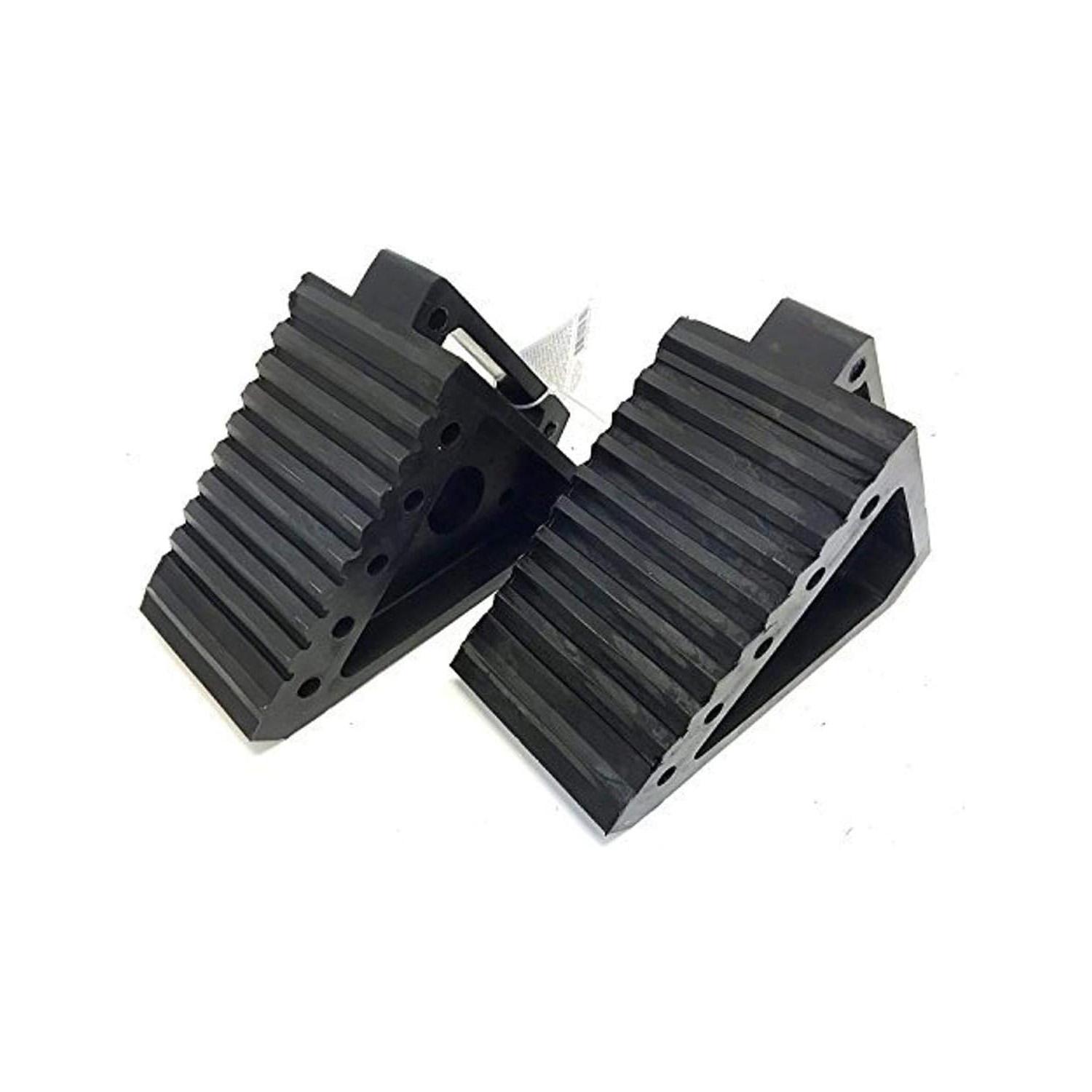 

70472 Solid Rubber Heavy Duty Black Wheel Chock 2-Pack, 8 x 4 x 6 чёрный