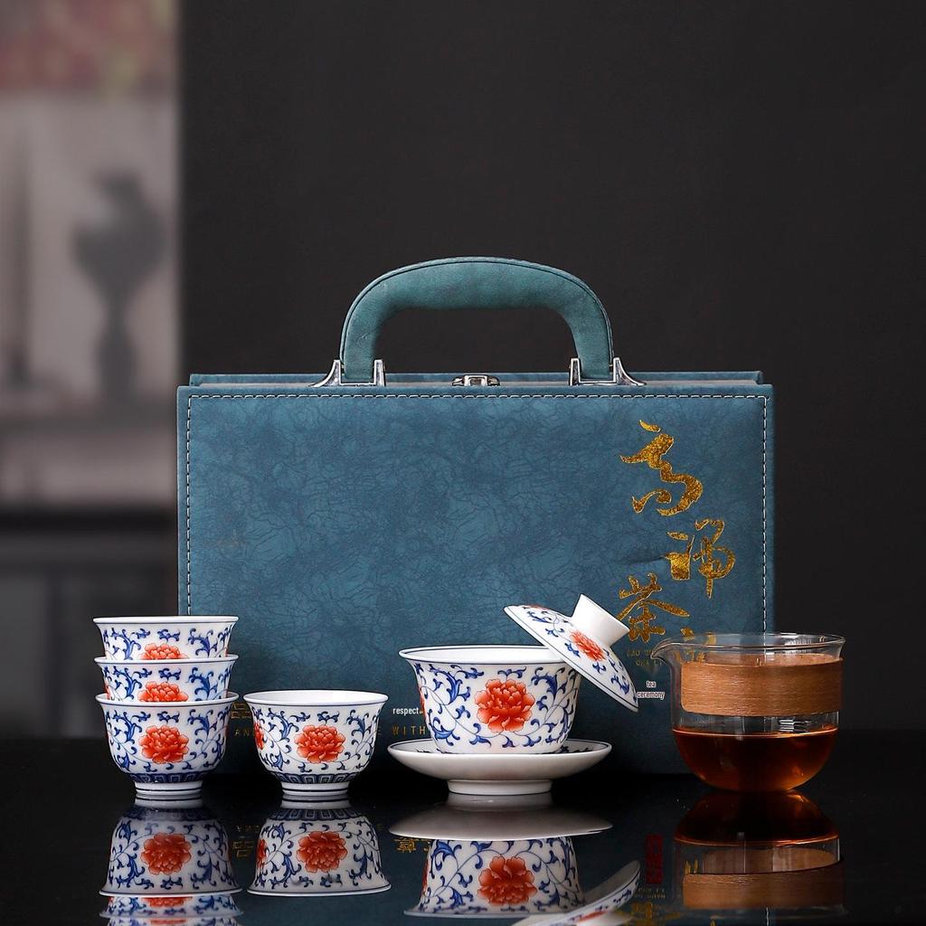 Elegant White Porcelain Gongfu Tea Set: One Pot, Four Cups - Perfect for Home, Office, or Gifts