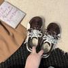 Color matching big head lace-up comfortable sports moral training shoes women's autumn and winter fashion retro versatile flat bottom breathable casu
