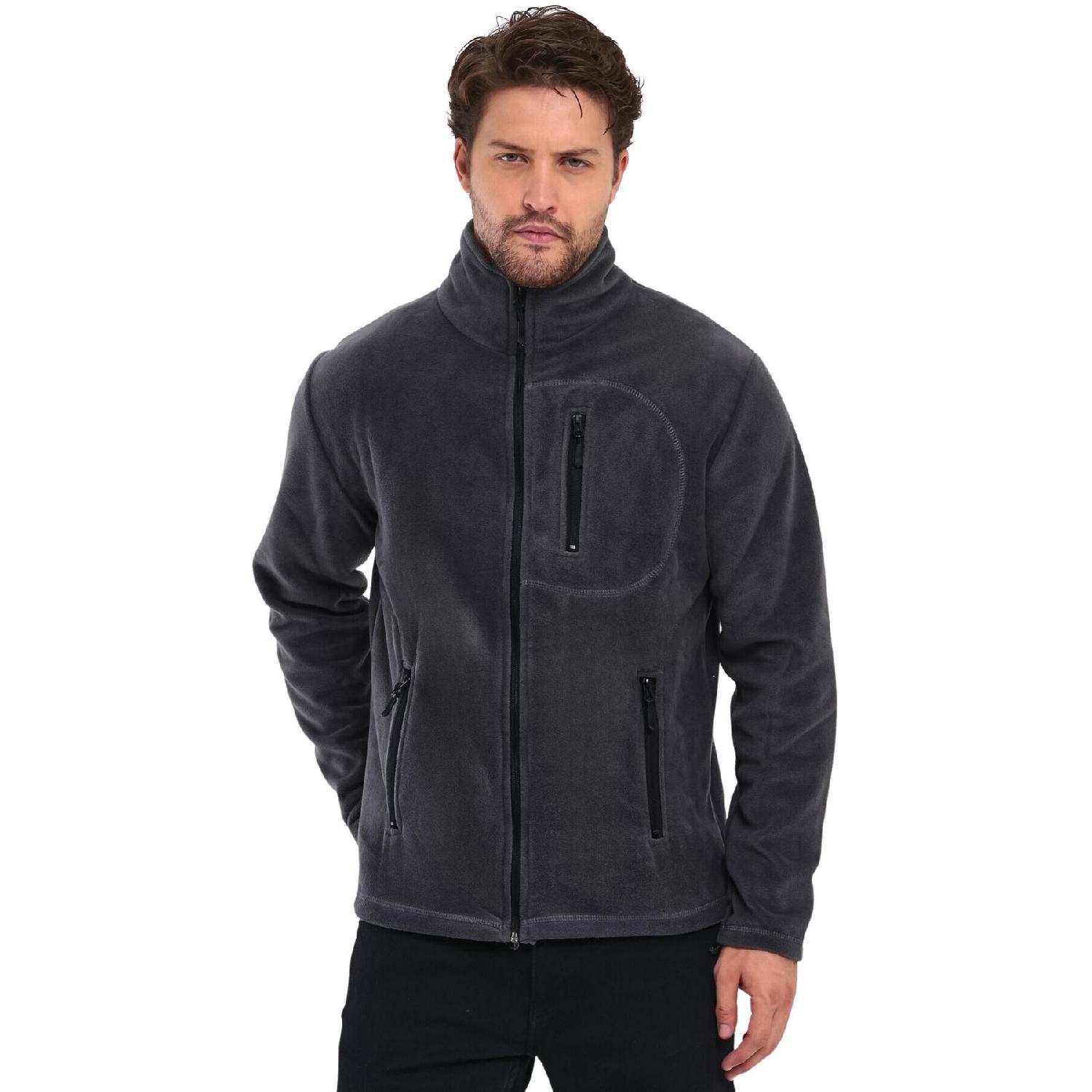 

Мужская флисовая флисовая куртка с полной молнией и 3 карманами для улицы, тактическая флисовая куртка S