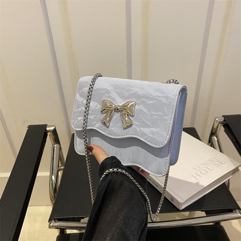 

Модная сумка-цепочка с бантом, дизайнерская сумка 2024 года, новая трендовая однотонная сумка через плечо