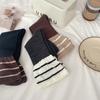 Oria Women's Pleated Golji Striped Long Socks