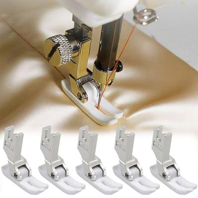 Durable White Presser Foot Wear-resistant Smooth Flatbed Presser Foot Sewing Accessory Tool for Both Thick and Thin Fabrics