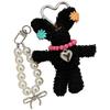 Elegant Handmade Plush Rabbit Keychain Cartoon Animal Key Ring Decoration for Bag Key Phone Accessories