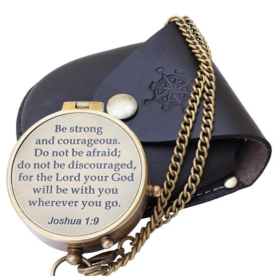 Fii puternic și curajos Busolă gravată Idei de cadouri pentru confirmare Cadouri pentru botez