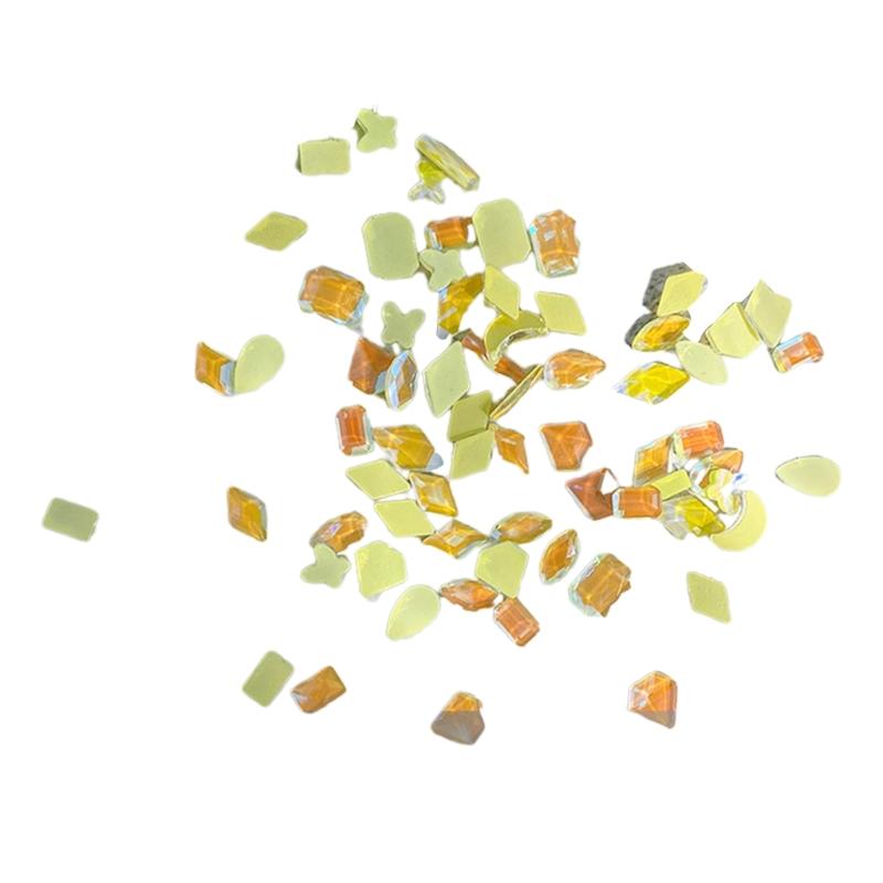 100Pcs Irregular Nail Art Rhinestones Colored Nail Art Rhinestones Charms Decorations for DIY Acrylic Nail Bride Nail