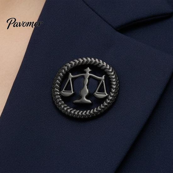 Alloy Brooch Pin Justice Scale Lapel for Lawyer, Vintage Balance Attorney Suit Accessory Brooch, Formal Outfits Accessories Offices and Graduations