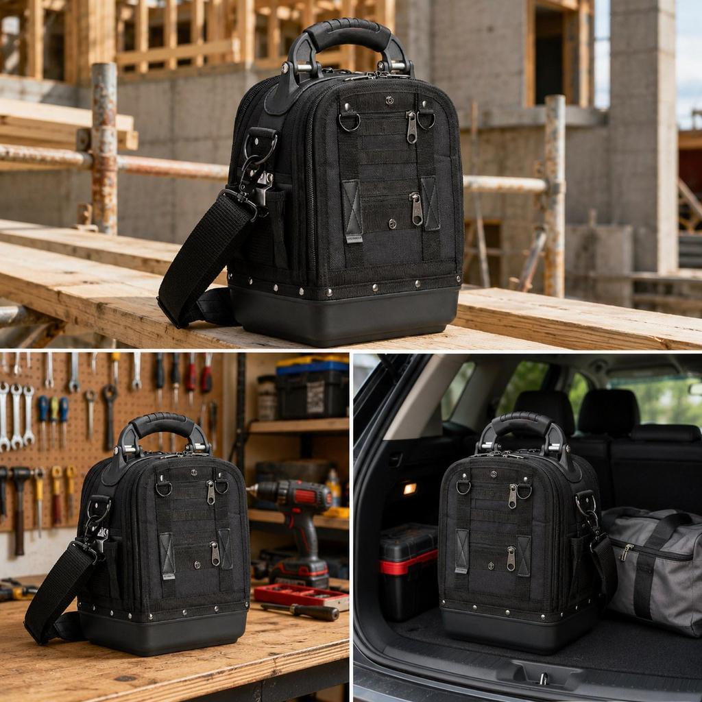 Werkzeugtasche mit verstellbarem Schultergurt, Organizer, Aufbewahrung für Werkzeuge im Auto, bei