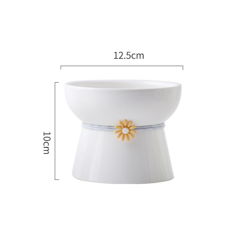 

Керамическая миска для кошек и собак с защитой от проливания, на высокой ножке, с наклонным дизайном - милая форма кошки для еды и воды.