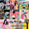 Large Iridescent Butterfly Wing Balloon (122x89 Cm) - Colorful Aluminum Film Inflatable for Photo Shoots