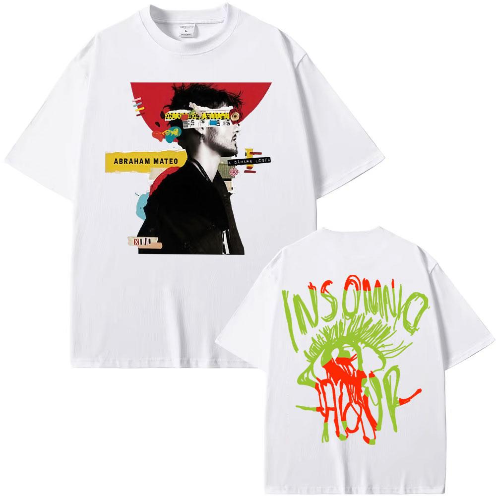 Abraham Mateo Insomnio Album Tour 2025 Merch T Shirt Men Women Harajuku Y2k Short Sleeve T-shirts 100% Cotton T-shirt Streetwear