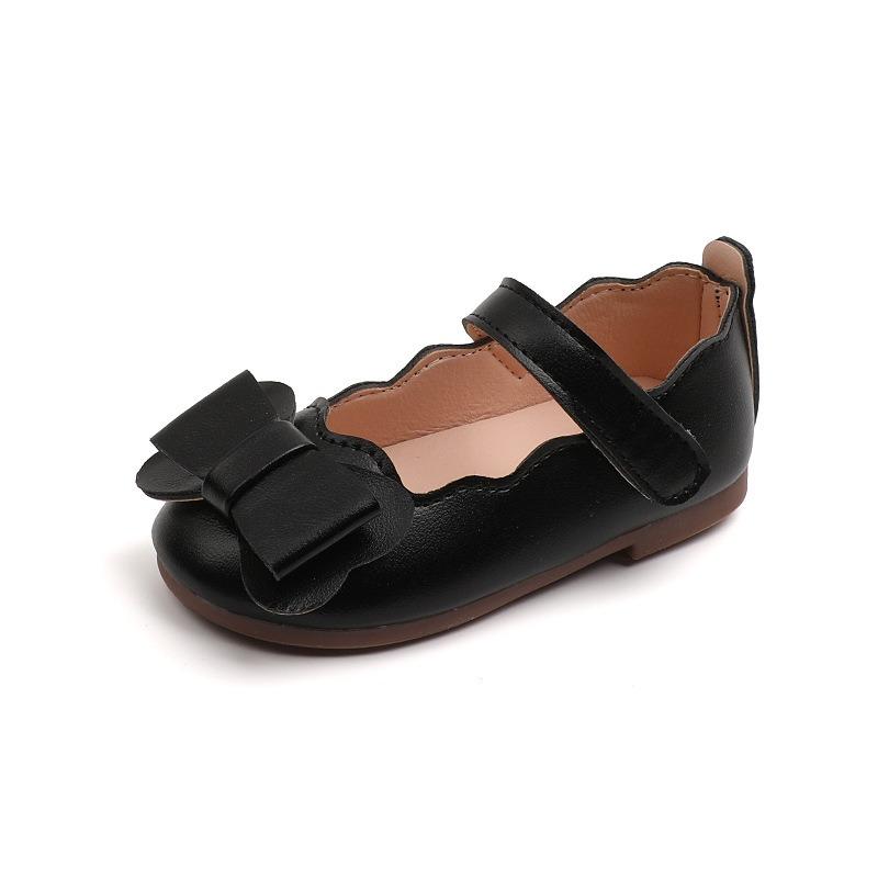 Children's Leather Flats – Girls' Fashion Big Bow Ballet Shoes, Little Girls' Soft-Sole Princess Dance Shoes