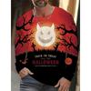 Autumn and Winter Men's Long Sleeve Halloween 3D Printed Pumpkin Print T-Shirt Men's Streetwear Round Neck Long Sleeve
