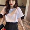 Pure Cotton Short-sleeved White T-shirt Women's Crew Neck Summer Spring and Autumn Inner Bottoming Shirt Loose Large Size T-shirt Simple Top