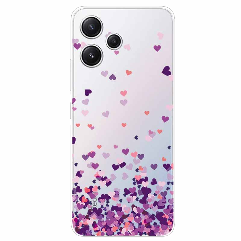 For Xiaomi Redmi 12 Case Flowers Clear TPU Silicon Funda Capa On for Redmi 12 4G / Redmi12 5G Soft Covers Transparent Coque Bags